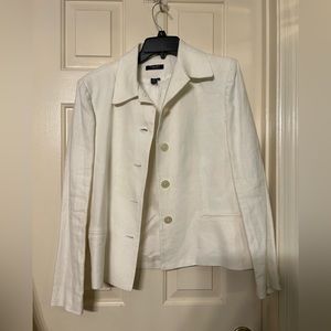 Women's Chaps Off White 100 % Linen Blazer Sz 12